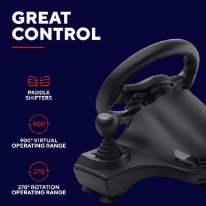 Trust GXT 289 Movi Racing Wheel Black pentru PC, PS4, Xbox One/Series X|S, Nintendo Switch
