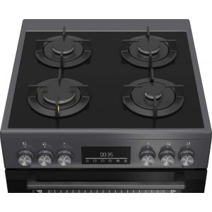 Beko FBM62330GADSN, Mixt, 4 arzatoare, Sistem de siguranta, Aprindere integrata, SteamShine Cleaning, 3D Cooking, Grill, Clasa A, 60 cm, Antracit