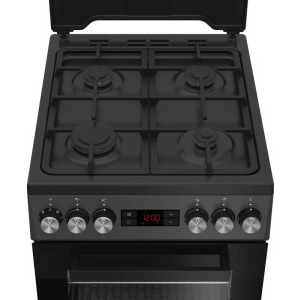 Beko FSM52330DAON, Mixt, 4 arzatoare, Sistem de siguranta, Aprindere integrata, SteamShine Cleaning, 3D Cooking, Grill, Clasa A, 50 cm, Antracit