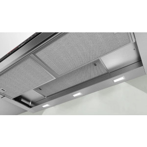 Bosch telescopica DFS097K51, Putere de absorbtie 700 m3/h, Clasa B, EcoSilence Drive, PerfectAir, 5 trepte de viteza, Iluminare LED, 90 cm, Inox