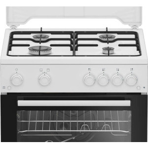 Beko FBGT62110GWO, Gaz, 4 arzatoare, Sistem de siguranta, Aprindere integrata, Grill, Rotisor, 60 cm, Alb