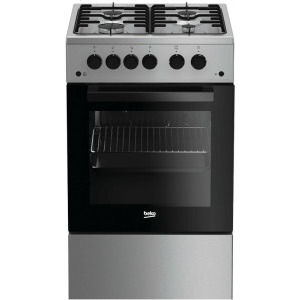 Aragaz Beko FSGT52110DXO, Gaz, 4 arzatoare, Sistem de siguranta, Aprindere integrata, Grill, 50 cm, Inox