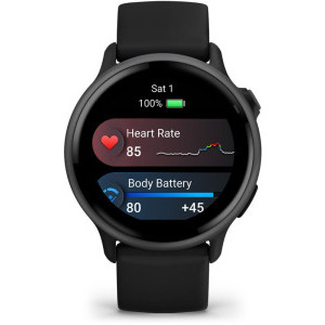 Garmin Vivoactive 6, GPS 42mm Slate, curea Black