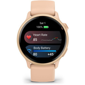 Garmin Vivoactive 6, GPS 42mm Metallic Pink Dawn, curea Pink Dawn
