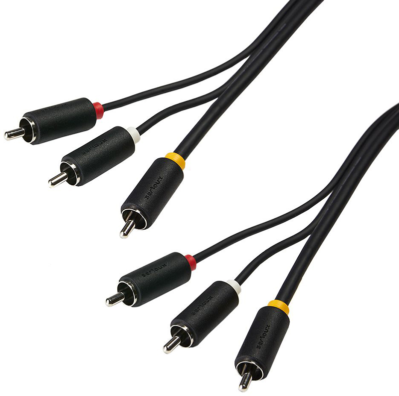 Cablu video Serioux 3x RCA Male - 3x RCA Male, 5m, negru