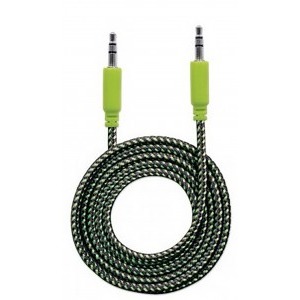 Cablu audio Manhattan Jack 3.5 mm Male - Jack 3.5 mm Male, 1.8m, negru - verde
