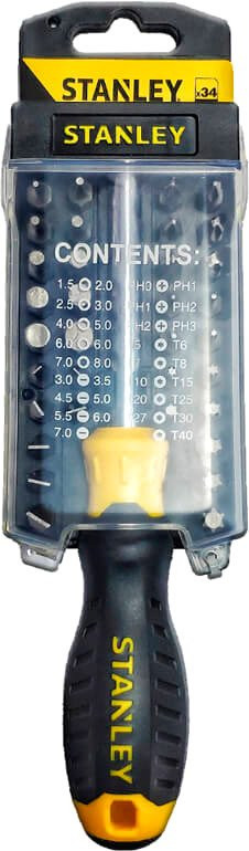 STANLEY Set surubelnita magnetica cu 34 de varfuri