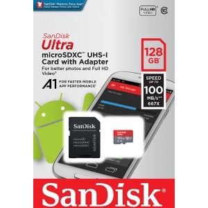 SanDisk Micro SDXC Ultra 128GB UHS-I Class 10 100 MB/s + Adaptor SD