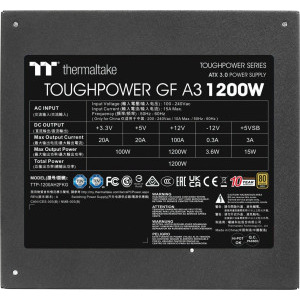 Thermaltake Toughpower GF A3, 80+ Gold, Cybenetics Gold, 1200W