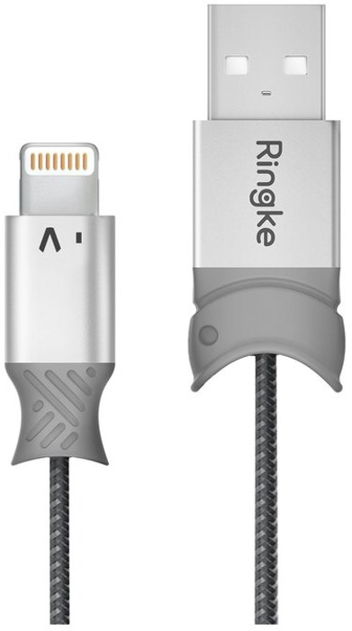Cablu de date / adaptor Ringke Smart Fish USB Male la Lightning Male, 0.2 m, Grey