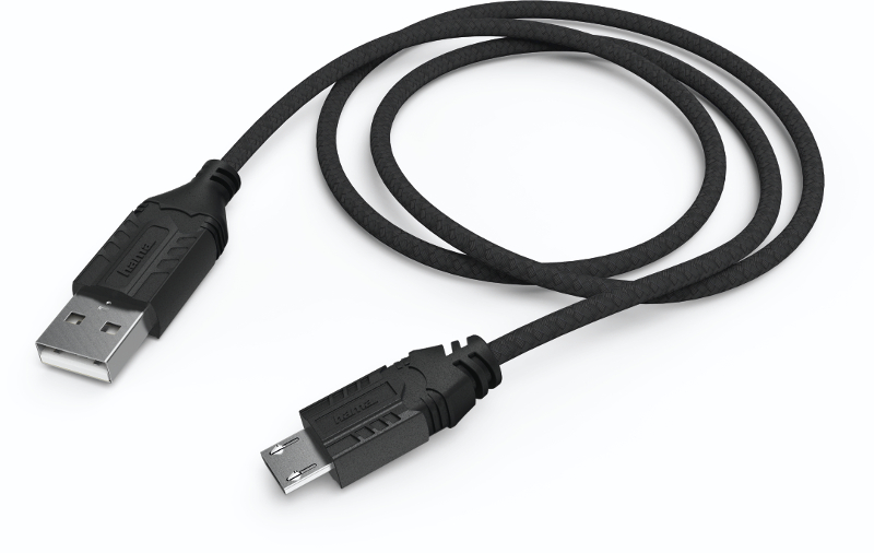 Cablu periferice Hama USB Male - microUSB Male, negru pentru controller PS4