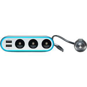 TP-LINK CP250, 2x USB, 2.4A, 3x Cigarette Lighter, Black