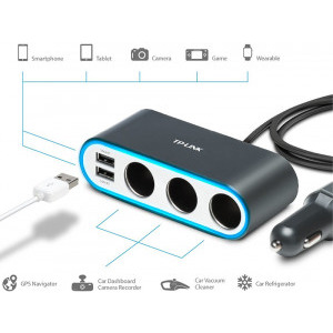 TP-LINK CP250, 2x USB, 2.4A, 3x Cigarette Lighter, Black