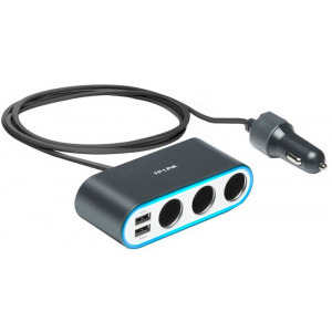 TP-LINK CP250, 2x USB, 2.4A, 3x Cigarette Lighter, Black