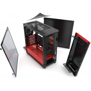 Phanteks Eclipse P400 Tempered Glass Black/Red