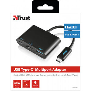 Trust 1x USB 3.1 tip C Male - 1x HDMI Female + 1x USB 3.1 tip C Female + 1x USB 3.0 Female