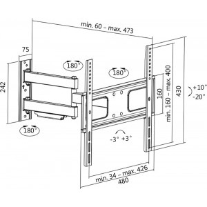 Logilink BP0014, 32 - 55 inch, negru