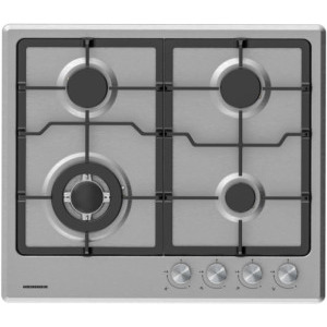 Plita incorporabila Heinner HBH-M495IWFIX, Gaz, 4 arzatoare, Aprindere electrica integrata, Sistem de siguranta, Wok, 60 cm, Inox