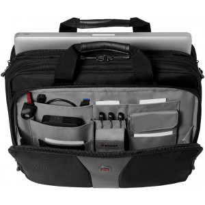Wenger Geanta notebook 16 inch, Double Gusset Computer Case, Black - Gray