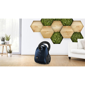 Bosch cu sac BGBS2BU1T Seria 2, 850W, filtru igienic, 3.5 L, 80dB, Consum anual de energie 40 kWh/an, Albastru