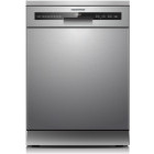 Masina de spalat vase Heinner HDW-FSM60714AXD+++, 14 seturi, 7 programe, Clasa D, Deep Clean, AquaStop, Deschidere automata usa, 60 cm, Argintiu