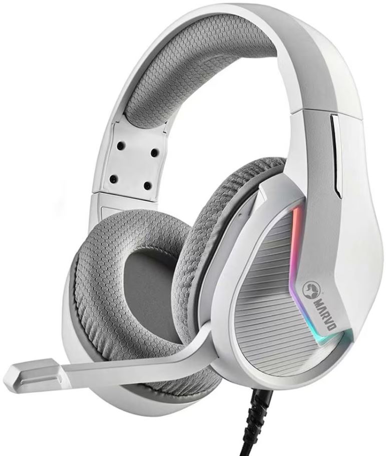 Casti Gaming Marvo H8618 White