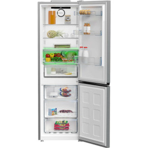Beko B3RCNA364HXB1, 316 L, Clasa E, No Frost, HarvestFresh, AeroFlow, Kitchen Fit, EverFresh+, 187 cm, Metal Look