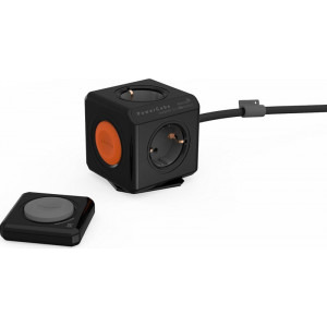 Allocacoc PowerCube Extended Remote, 4x Schuko, 1.5m, Black