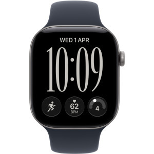 Apple Watch Series 12, GPS, 42mm Carcasa Aluminium Space Grey, Navy Blue Sport Band - S/M