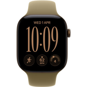 Apple Watch Series 12, GPS, 46mm Carcasa Aluminium Dark Bronze, Olive Sport Band - S/M