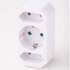 Priza/prelungitor Bachmann Multistecker 2xEURO + 1x Schuko, Alb