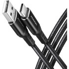 Cablu de date / adaptor AXAGON BUCM-AM10AB, USB-C Male la USB-A Male, 1m, QC 3.0, 60W, Negru