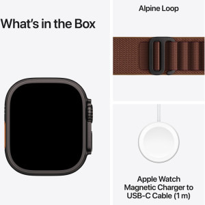 Apple Watch Ultra 4, Cellular, 49mm Carcasa Titanium Black, Burgundy Alpine Loop - L