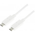 Cablu de date / adaptor Logilink USB-C Male la USB-C Male, 0.5 m, White, amperaj maxim suportat 3A