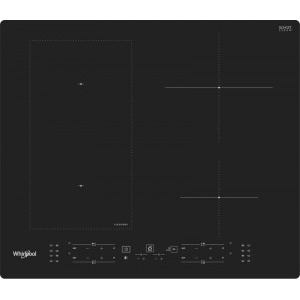 Plita incorporabila Whirlpool WLB8160NE, Inductie, 4 zone de gatit, 6th Sense, Timer, Flexible Zone, 60 cm, Sticla neagra