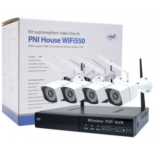 PNI House WiFi550 NVR + 4 Camere WiFi + HDD 1 TB