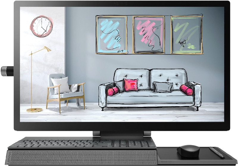 All-In-One PC Lenovo Yoga A940 27 inch 4K, Procesor Intel® Core™ i9-9900 3.1GHz Coffee Lake, 32GB DDR4, 1TB SSD + 1TB HDD, AMD Radeon RX 560 4GB, Camera Web, Windows 10 Pro