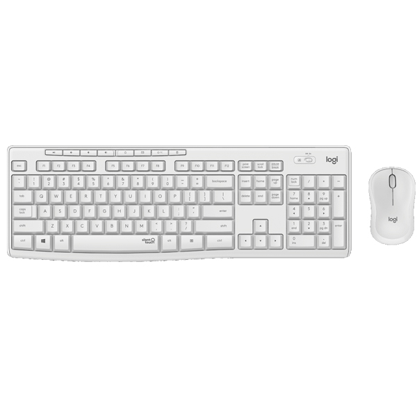 Kit tastatura + mouse Logitech MK295 Silent Wireless Combo Off White
