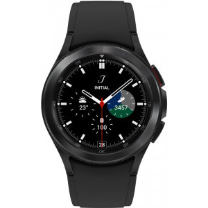 Samsung Galaxy Watch 4 Classic, 42 mm, otel negru, curea silicon negru, Wi-Fi, Bluetooth, GPS, NFC, rezistent la apa