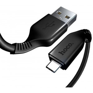 Hoco X20 Flash, USB Male la USB-C Male, 2 m, Black