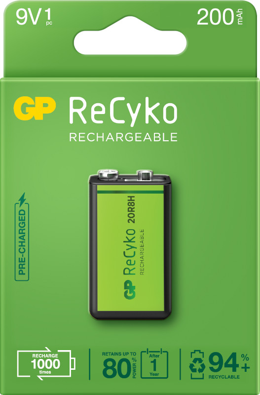 Baterie GP Batteries ReCyko 9V 200mAh 1buc