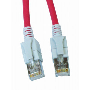 Schrack CAT6a Patch Cable S/FTP cu LED 1m rosu
