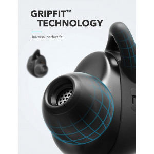 Anker Soundcore Liberty True Wireless negru, tehnologie BassUp si GripFit, protectie IPX5, Bluetooth 5.0, apeluri stereo si tehnologie Noise-Canceling