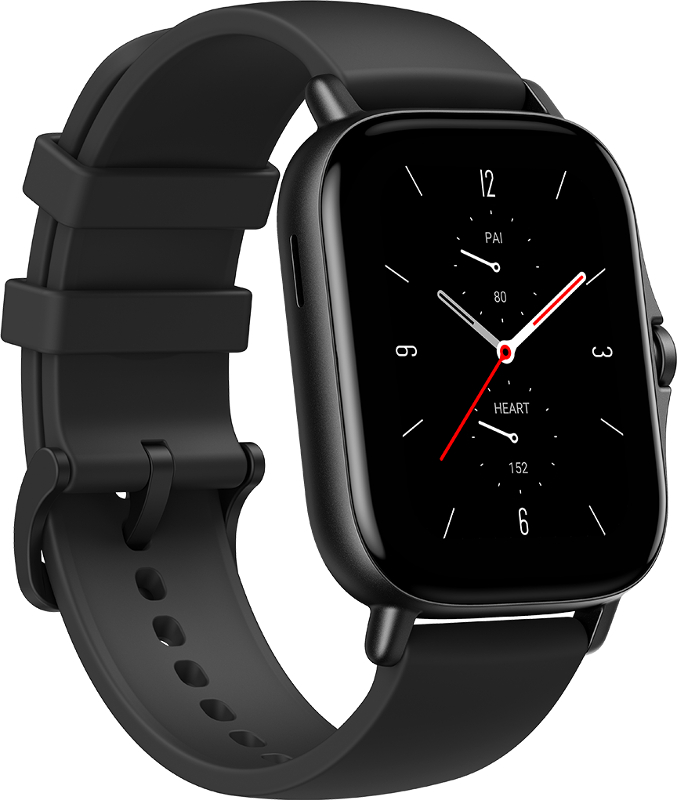 SmartWatch Amazfit GTS 2, Negru, corp aluminiu, curea silicon, Wi-Fi, Bluetooth, senzor PPG, senzor SpO2