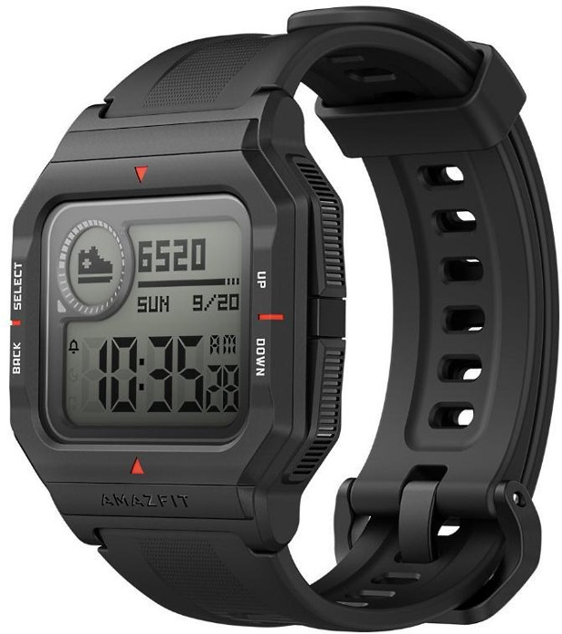 SmartWatch Amazfit Neo, negru, curea silicon negru, Bluetooth, Always-on Display si senzor HR