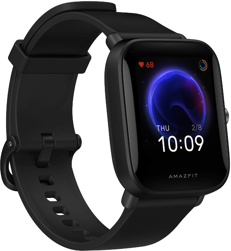 SmartWatch Amazfit Bip U Pro, negru, curea silicon negru, Bluetooth, GPS, senzor HR si OxygenBeats