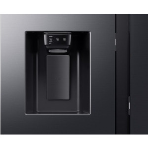 Samsung RS90F66BEFEO, 614 L, Clasa E, Full No Frost, Digital Inverter, Family Hub, Twin Cooling Plus, Smart Conversion, Metal Cooling, AI Energy, SmartThings, Dozator de apa & gheata, Control electronic, 178 cm, Inox negru