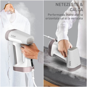 Tefal Aparat de calcat vertical cu abur Pure Force DT8720E0, 1800W, 35g/min, Alb/Gri