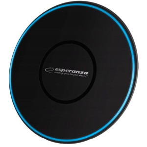 Incarcator wireless Esperanza Quantum EZC103, Wireless Qi 10 W, Black