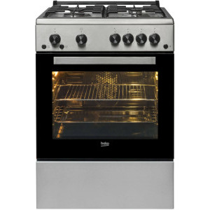 Beko FSHT62111GX, Gaz, 4 arzatoare, Sistem de siguranta, Aprindere integrata, CleanZone, Grill, Rotisor, 60 cm, Inox